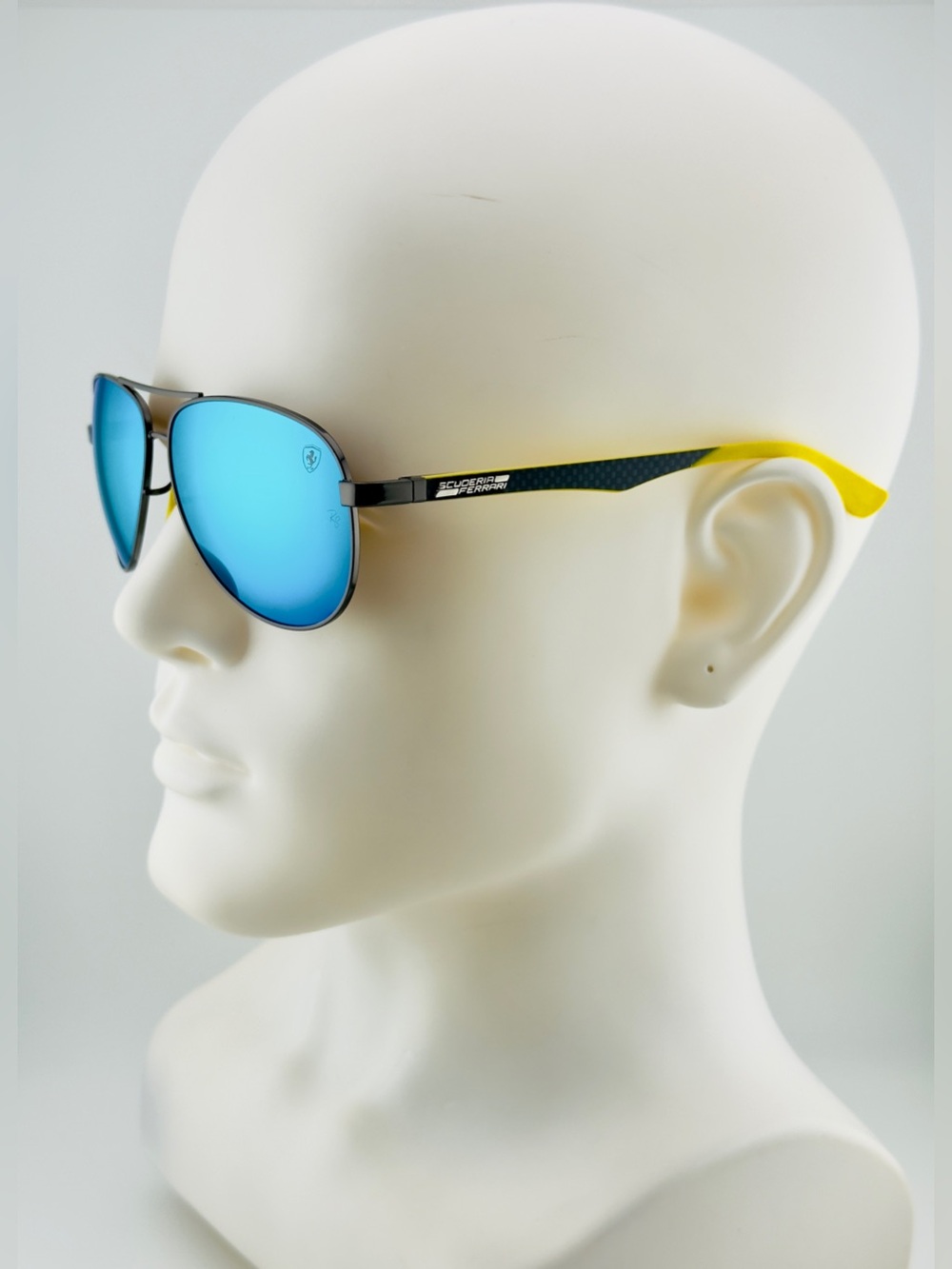 Ray-Ban Sunglasses RB8313M Scuderia Ferrari Black Frame with Blue Mirror lenses - Picture 5 of 16